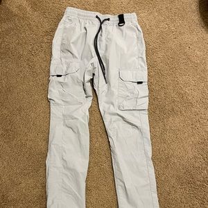 Light blue nylon cargo pants